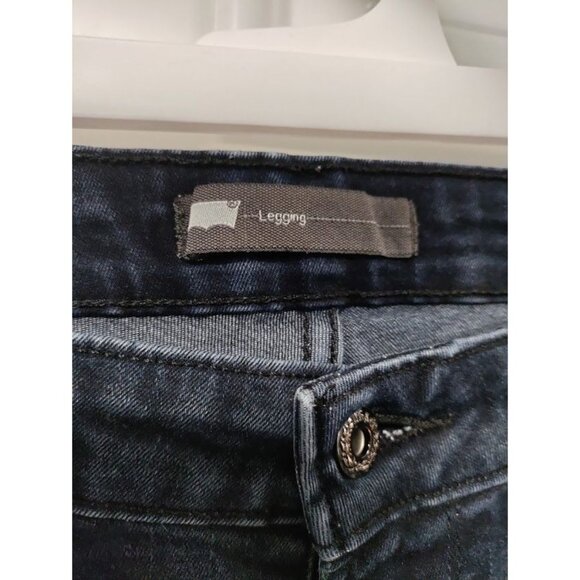Levi's High Waisted Dark Wash Denim Streetwear Skinny Jeggings Dark Blue 32/32 - Picture 2 of 7